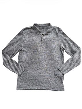ASOS Ribbed Collared Sweater Size XXL Heather Gray